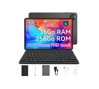 Tablette tactile MICREAR 10,1 pouces Android 16, 36Go LPDDR4 RAM, 256Go de Stockage (TF 1To,Core avec Clavier et Bookcover