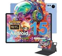 Tablette tactile MICREAR Bleu, Android 15, Mémoire 32Go, WiFi 5G, Double Caméra 8MP+5MP, Inclus Accessoires : Clavier, Étui, Stylet, Chargeur Bleu