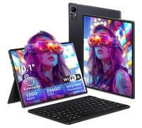 Tablette tactile MICREAR Haute Performance Noire, 12Go+256Go, WiFi 5, avec Kit Complet : Clavier, Housse et Stylet noir