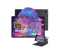 Tablette tactile Multimédia MICREAR (Noir), Android 15, Ecran FHD, avec Clavier, Etui de Protection, Stylet et Adaptateur