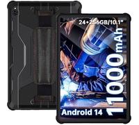 Tablette Tactile OUKITEL RT9 24Go+256GO 11000mAh Tablette Incassable Durcie 10.1'' Tablette Android 14 Dural SIM 4G/GPS/IP68 Noir