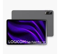 Logicom - Fold 12 - Tablette Android 15 - Folio Gartuit - 12 Pouces - 2K - 6 Go RAM - 128 Go + 512 Go - WiFi 6 - Octa-Core - USB C - Caméras 8MP et 5MP - Batterie 7000mAh - Gris