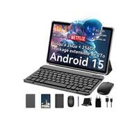 Tablette Tactile TABWEE T20 10.1" RAM 24Go ROM 256Go-SD 2To, 5G WiFi, Android 15, IA Gemini 2.0,Avec Clavier,Etui,Stylet,Souris.