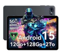 Tablette tactile TABWEE T80 10,5"" Android 15 - 12 Go (4+8) RAM, 128 Go ROM, 6000 mAh, IPS, Wi-Fi 5G, Bluetooth 5.0, gris