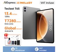 Tablette Teclast Android 16 T65 13,4 pouces 26 Go de RAM (6 Go + 20 Go) 256 Go de ROM 120 Hz 1920x120 IPS T7280 8 cœurs 4G LTE 8000 mAh Type-C GPS 13 MP noir