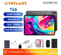 Tablette Teclast T65 Android 16 13,4 pouces 6 Go de RAM 256 Go de ROM 120 Hz 1920x120 IPS T7280 8 cœurs 4G LTE 8000 mAh Type-C GPS 13 MP GRIS