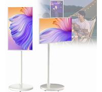 Tablette TV Portable 21,5 Pouces, TV Mobile 1080P, Android 12, TV extérieure rotative, Batterie intégrée 6000 mAh, Centre de Divertissement Domestique Tout-en-Un 6+128G