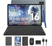 Tablette VekfulPC T20 10,1'' Android 16,24 Go RAM 256Go ROM,Widevine L1,5000 mAh,avec Clavier Stylet,Pas Cher,Idéal Étude Travail