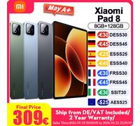 Tablette Xiaomi Pad 8, version mondiale, 11,2 pouces, 144 Hz, 9200 mAh, HyperOS 3, batterie massive de 9200 mAh (typ), corps ultra fin de 5,75 mm Gris