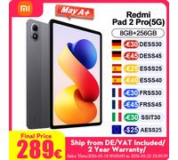 Tablette Xiaomi Redmi Pad 2 Pro 5G version mondiale, 8 Go de RAM, 256 Go de stockage, processeur avancé 4 nm avec 5G + eSIM, écran cristallin 2,5K de 12,1 pouces, batterie 12000 mAh Gris graphite