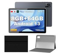 Tablettes Android 13, tablettes Android 10 Pouces avec étui de Protection, processeur Octa-Core, caméra Frontale 5 Mpx et arrière 8 Mpx, tablettes IPS Bluetooth 7 000 mAh, Tablette Wi-FI