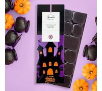 Tablettes de Chocolat pour Halloween - Chocolat Lait, Noir ou Blanc au choix - Décor emballage pour Halloween (Tablette, Chocolat Noir)