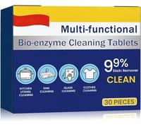 Tablettes de nettoyage multifonctions bio-enzymatiques, tablettes concentrées nettoyantes, tablettes puissantes pour enlever les taches, poudre de nettoyage tout usage, nettoyant ménager (1 boîte)