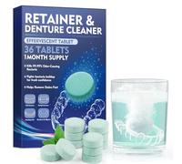 Tablettes de Nettoyage Retainer,1 Mois de Supply Retainer Cleaning Comprimés,Nettoyant Pastille Appareil Dentaire,Élimine les Taches et les Odeurs,Rafraîchit Orthodontiques, Prothèses Dentaires