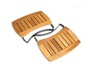 Tablettes Latérales rabattables en acacia pour Big Green Egg S