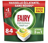 Tablettes Lave-vaisselle Tout-en-1, 84 Tablettes, Parfum Citron, Efficaces Contre La Graisse Incrustée, Dissolution Ultra-Rapide
