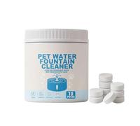 Tablettes nettoyantes et détartrantes pour fontaine à eau pour animaux domestiques, 10 tablettes de nettoyage pour fontaine à eau pour chat et chien, tablette effervescente de nettoyage pour fontaine