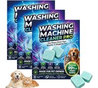 Tablettes nettoyantes pour lave-linge (lot de 12), éliminent les poils d'animaux, les odeurs et les résidus de lessive