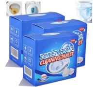 Tablettes nettoyantes puissantes for cuvette de toilettes, 12 mousse de toilette au charbon actif, nettoyage en profondeur, propreté et éclat pendant 3 semaines, contre les taches tenaces(3pcs)