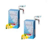 Tablettes nettoyantes WC parfumées au citron avec mousse bleue pour un détartrage puissant et un parfum longue durée.