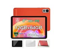 Tablettes Tactiles ZENO 1 Orange : 8" ,4Go+64Go+2To, 6000mAh, Android 15, Dual SIM 4G, GPS,Téléphone Portable-337g