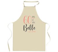 Tablier 60 ans et plus belle que jamais | Apron | Idée Tablier Personnalisable Cadeau Anniversaire Cuisine Jardinage Fête Original Famille Travail Départ Collègue Retraite