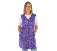 Tablier 7/8 en coton multicolore, court sans manches, Tablier de cuisine, lilas, 58