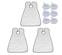 Tablier à bavette à barbe, attrape-cheveux à barbe 3 pièces pour le rasage des hommes, cape de rasage à barbe antiadhésive, tablier de cape de rasage pour coupe d'oreille outil de (Blanc)