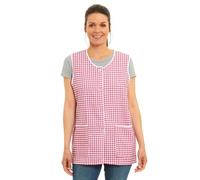 Tablier à carreaux vichy pour femmes avec design à boutons traversants, passepoil, salopette, poches avant, tabliers élégants pour femmes, tabliers décontractés pour femmes à utiliser à la maison