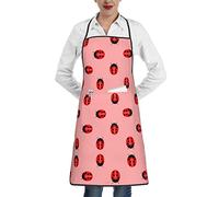 Tablier à motif de coccinelle adulte unisexe imperméable à l'eau résistant aux taches cuisine tablier de bavoir avec 1 poches pour la peinture de gril de barbecue