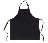 Tablier à Poches de Travail en Denim, Longueur de Sangle Réglable, Grandes Poches, Hôtel, café, Maison, Restaurant (Jean noir)