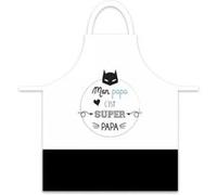 Tablier adulte à nouer - SUPER PAPA BLANC ET NOIR G