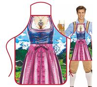 Tablier allemand, tablier Oktoberfest - Tablier de cuisine pour couple - Résistant à l'huile - Costume Dirndl - Pantalon en cuir pour barbecue et chef cuisinier