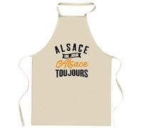 Tablier alsace un jour alsace toujours | Apron | Idée Tablier Personnalisable Cadeau Anniversaire Cuisine Jardinage Fête Original Famille Travail Départ Collègue Retraite