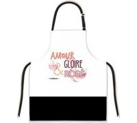 Tablier Amour Gloire Rosé pour adulte à nouer BLANC G