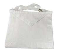Tablier apprenti maçonnique blanc en cuir synthétique cadeau maçonnique, blanc, 16" x 13.8"