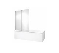 Tablier bain compatible toutes baignoires rectangulaires, installation angle, 180x90x60cm, Blanc + Pare bain Malice