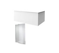 Tablier bain pour baignoires rectangulaires installation angle 180 x 90 x 60cm Blanc Mat + Pare bain Malice