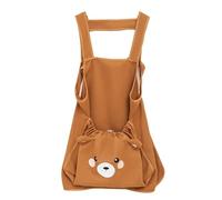 Tablier câlin pour chat avec poche respirante - Sac de transport portable pour animaux de compagnie pour randonnée en plein air, 50 x 32 cm, sergé anti-chute (marron)