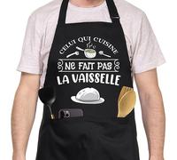 Tablier "Celui qui cuisine ne fait pas la vaisselle" blanc Vendos85