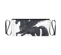 Tablier chic noir Pegasus Dark Wings pour homme et femme avec 3 poches pour un rangement pratique, Chic Black Pegasus Dark Wings, taille unique