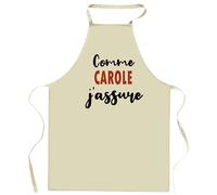 Tablier Comme Carole J'assure - Apron - Idée Cadeau Tablier Personnalisable Anniversaire Fête Original Famille Travail Départ Collègue Retraite Noël.