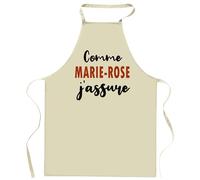 Tablier Comme Marie-Rose J'assure - Apron - Idée Cadeau Tablier Personnalisable Anniversaire Fête Original Famille Travail Départ Collègue Retraite Noël.