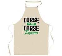 Tablier corse un jour corse toujours | Apron | Idée Tablier Personnalisable Cadeau Anniversaire Cuisine Jardinage Fête Original Famille Travail Départ Collègue Retraite