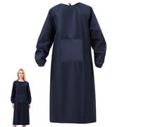 Tablier Coupe Ample Imperméable à Manches Longues, avec Poche | Tissu Étanche et Anti Huile, Facile à Nettoyer, pour Ménage et Toilettage Animalier, Bleu Foncé