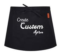 Tablier court personnalisé demi-taille tabliers imprimés pour homme femme serveuse bar pub fantaisie cadeau pour elle lui papa, Noir , taille unique