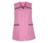 Tablier court sans manches en coton uni 7/8 - Taille : 48 - Couleur : rose, Rose, 50