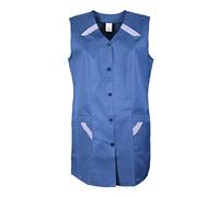 Tablier court uni sans manches 7/8, bleu jeans, 58