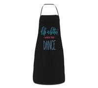 Tablier Cuisine La Vie Est Plus Belle Quand On Danse Doux Tablier De Cuisine Etanche Chef Tabliers Pour Café Barbecue Serveurs 52X72Cm
