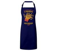 Tablier Cuisine Premium Navy Frites - L'argent ne Fait Pas le Bonheur Street Food